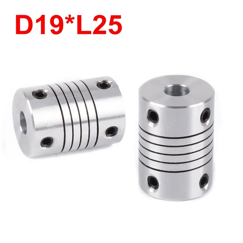 D19xL25 Aluminium Flexible Backenwellenkupplung 5 8 6,35 mm 8 mm 10 mm CNC Schrittmotor Koppler Encoder Graviermaschine Image