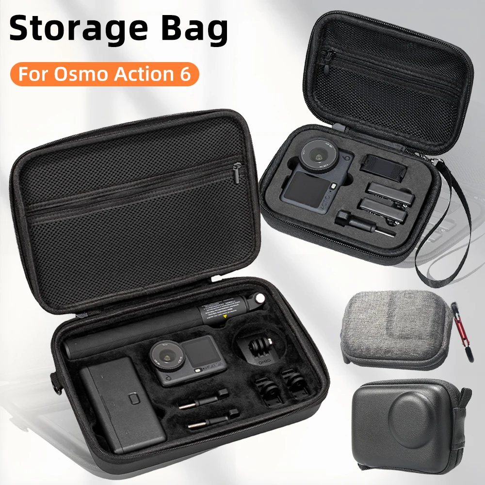 Custodia da trasporto portatile per DJI Osmo Action 6, custodia da viaggio rigida in PU Custodia antiurto per accessori protettivi Action6