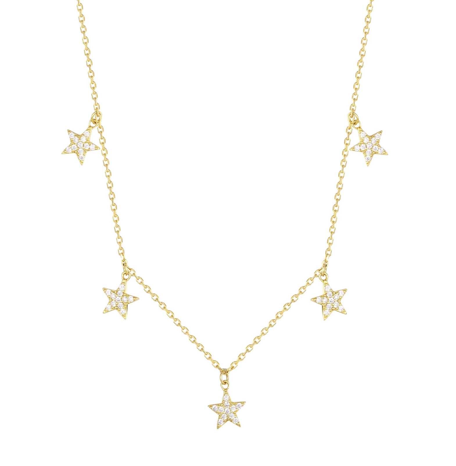 Seol+gold Womens 18ct Gold Plate CZ Star Drop Charm Necklace - One Size | Seol+gold Sale | Discount Designer Brands