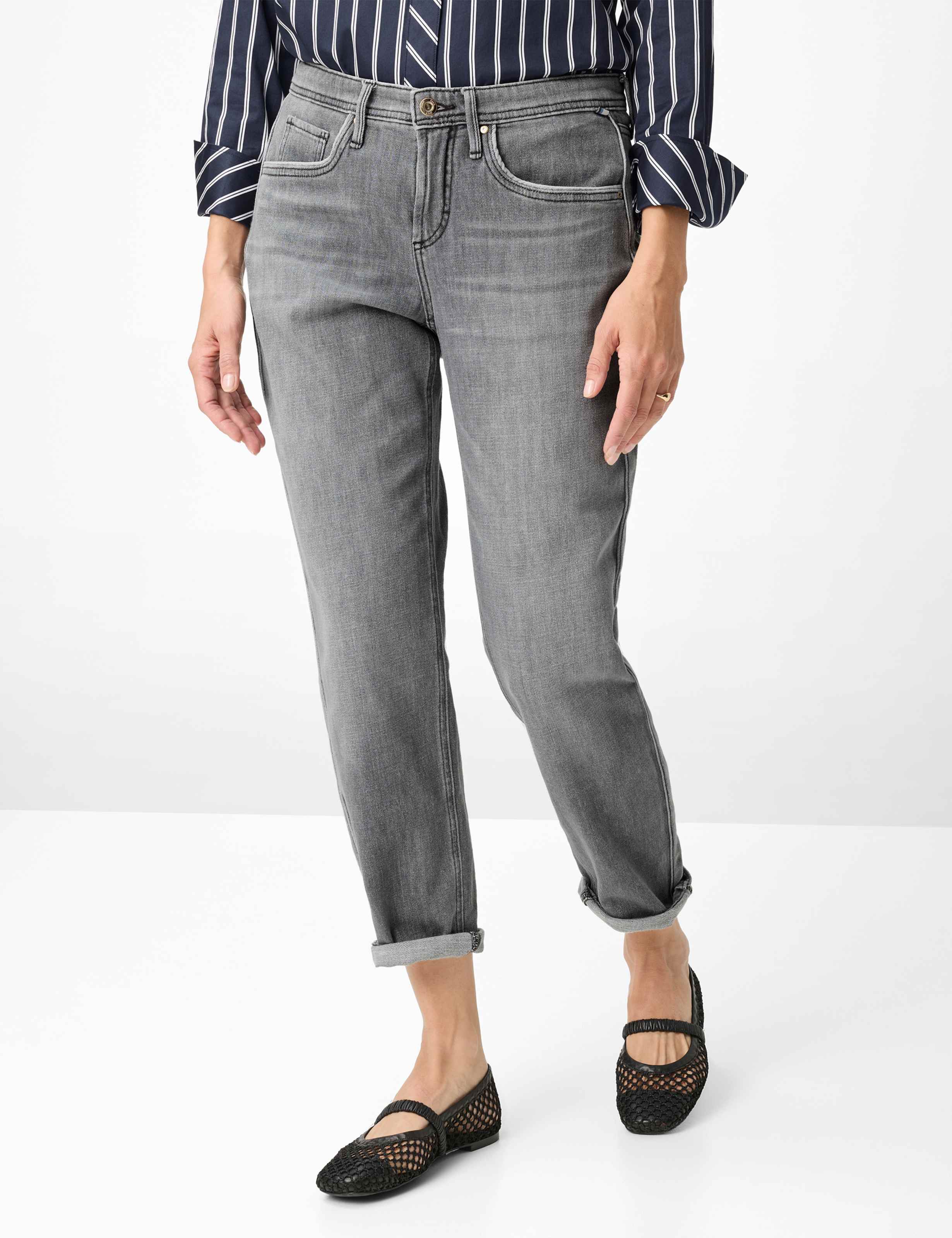 Röhrenjeans BRAX "Style MILEY S", Damen, Gr. 38L76, Langgrößen, hellgrau, Denim/Jeans, 99% Baumwolle, 1% Elasthan, Jeans Image