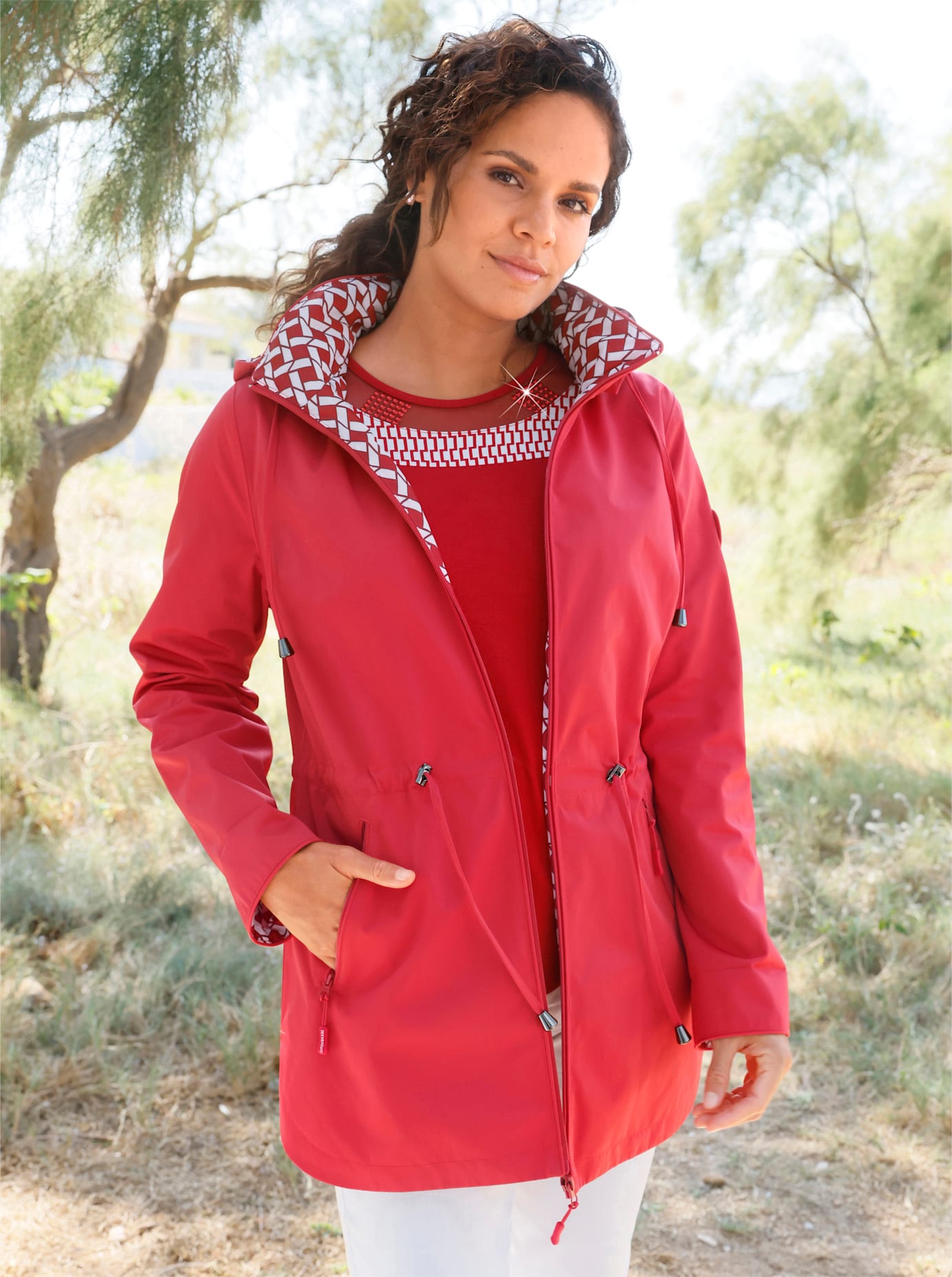Funktionsjacke CASUAL LOOKS, Damen, Gr. 18, rot, 100% Polyester, unifarben, Jacken Funktionsjacke