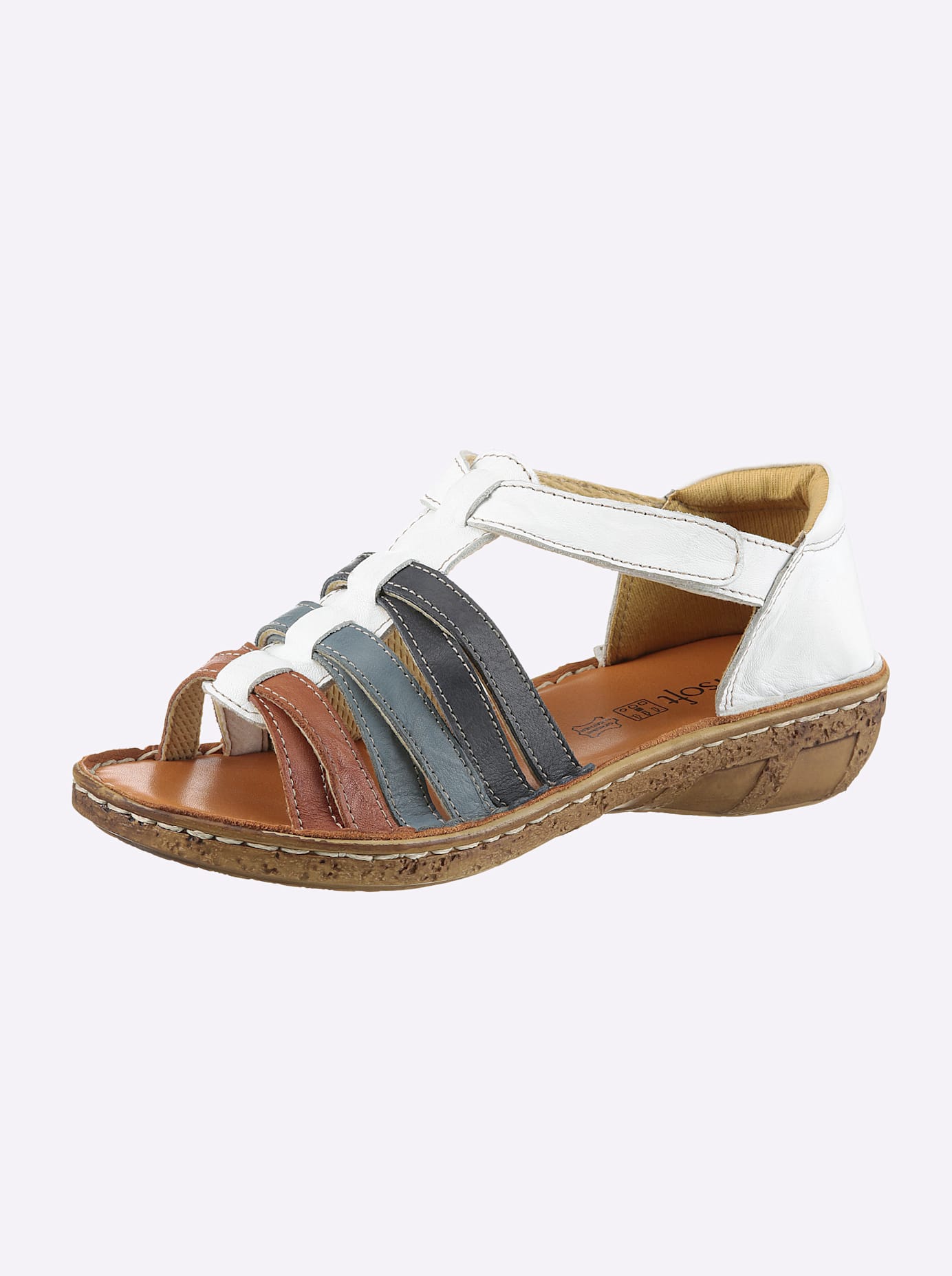 Sandale CASUAL LOOKS, Damen, Gr. 36, weiß, bunt, Glattleder, Schuhe Sandale