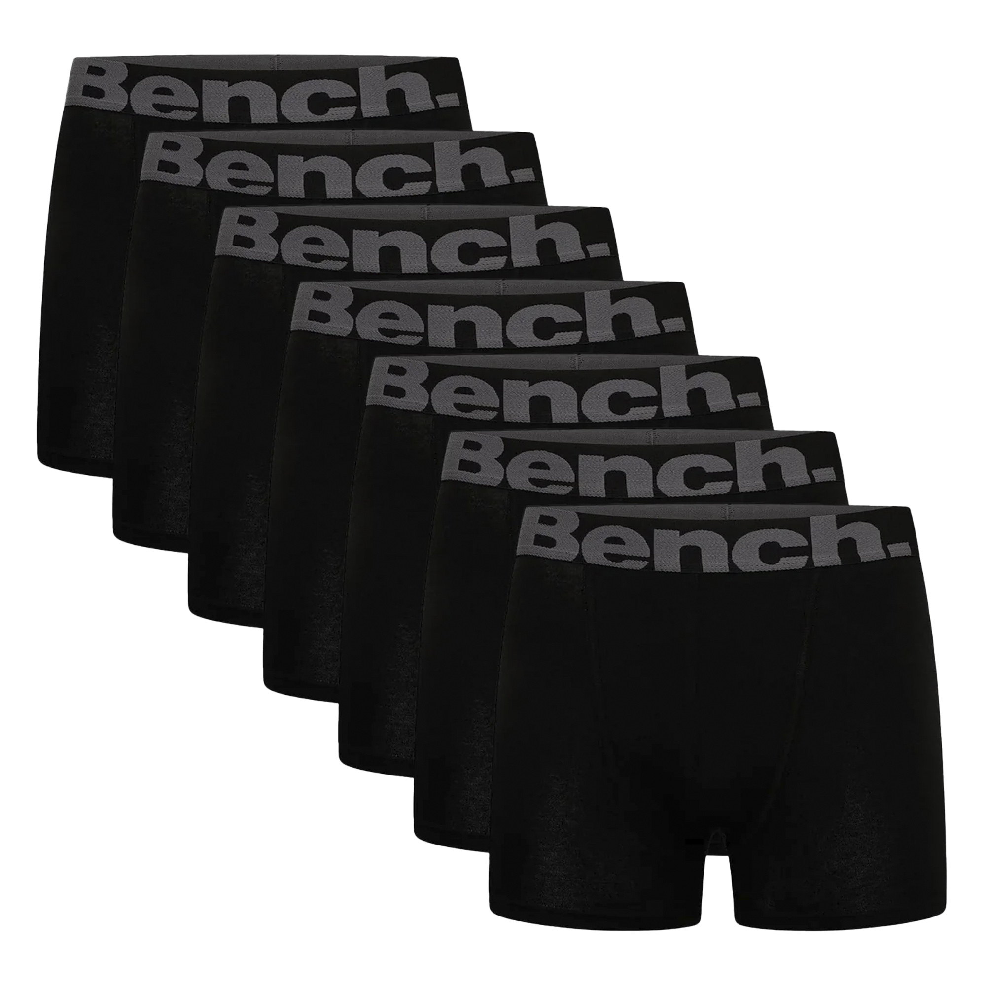 Bench 7 Pack Mens Cotton Boxers Underwear - Suttonia Collection - Black - Size Medium | Bench Sale | Discount Designer Brands
