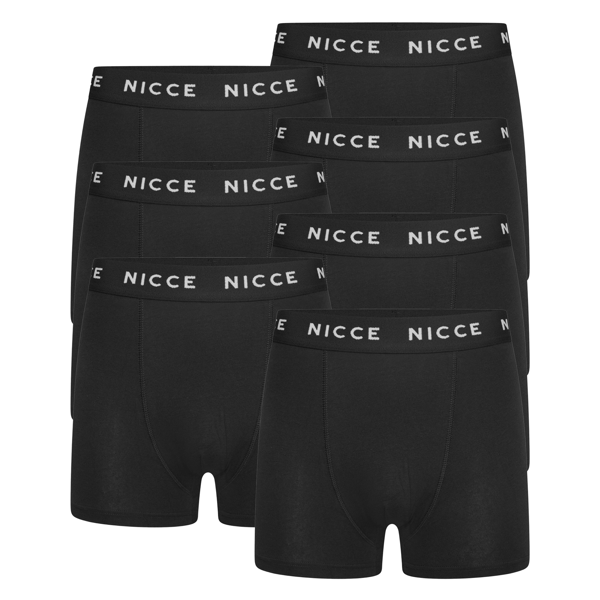NICCE 7 Pack Mens Boxers Galeven - Soft Breathable Cotton Everyday Underwear - Black - Size 2XL | NICCE Sale | Discount Designer Brands