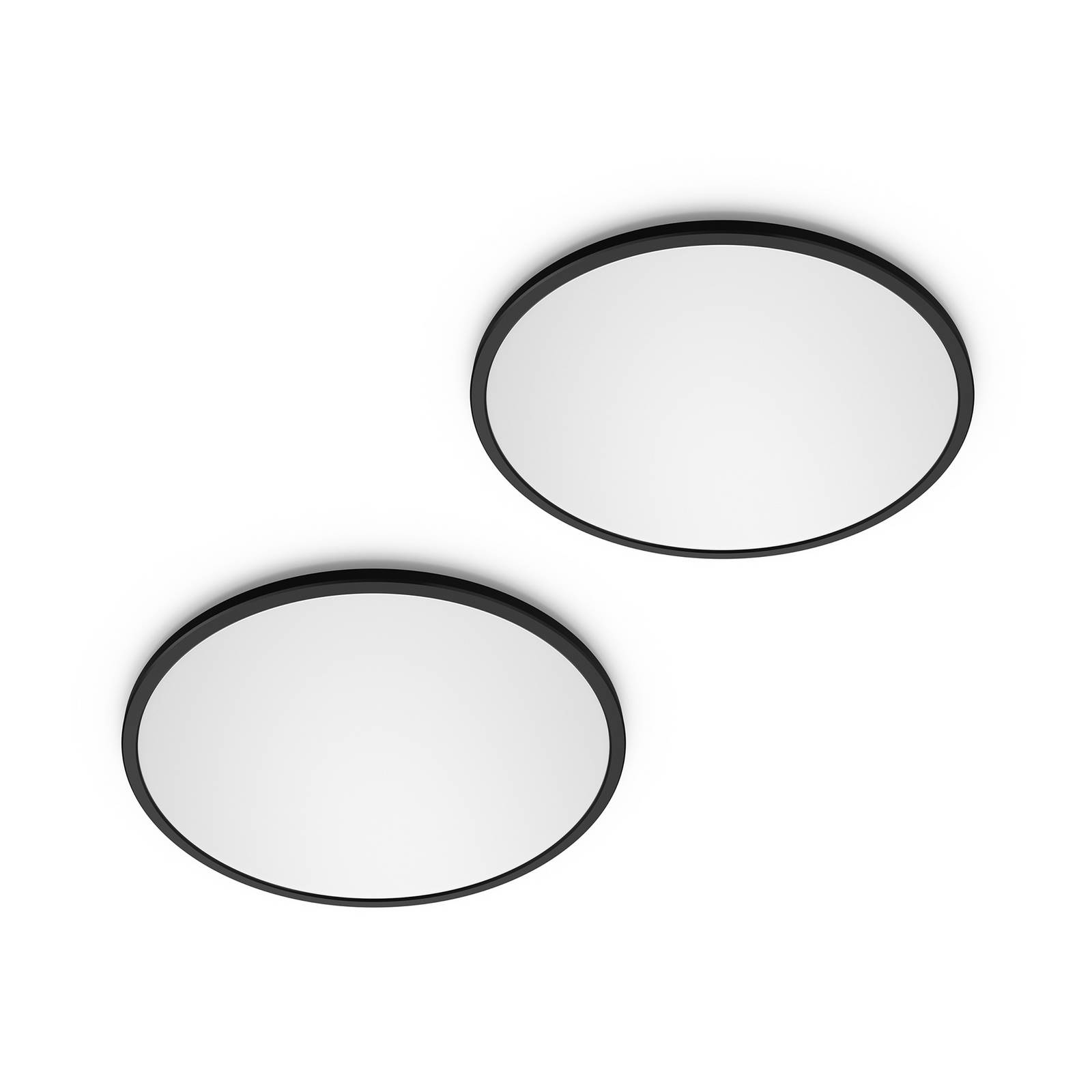 Philips LED Deckenlampe SuperSlim, dimmbar, schwarz, für Arbeitszimmer / Büro, Kunststoff, Modern, LED Deckenleuchte