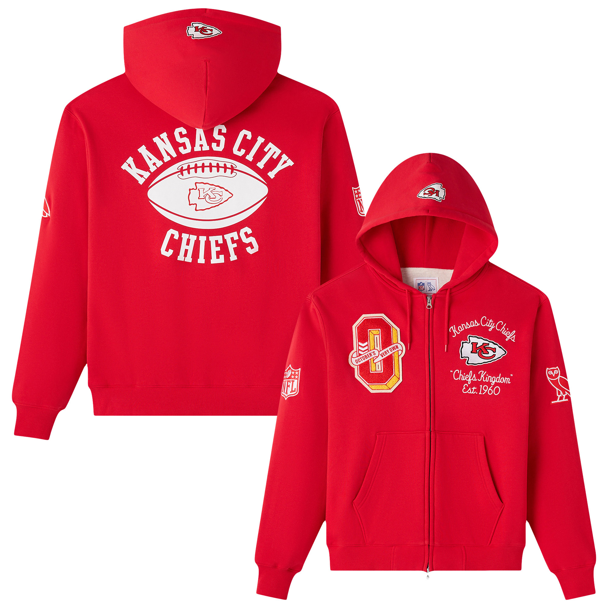 Kansas City Chiefs X OVO Reißverschluss Hoodie - Herren Image