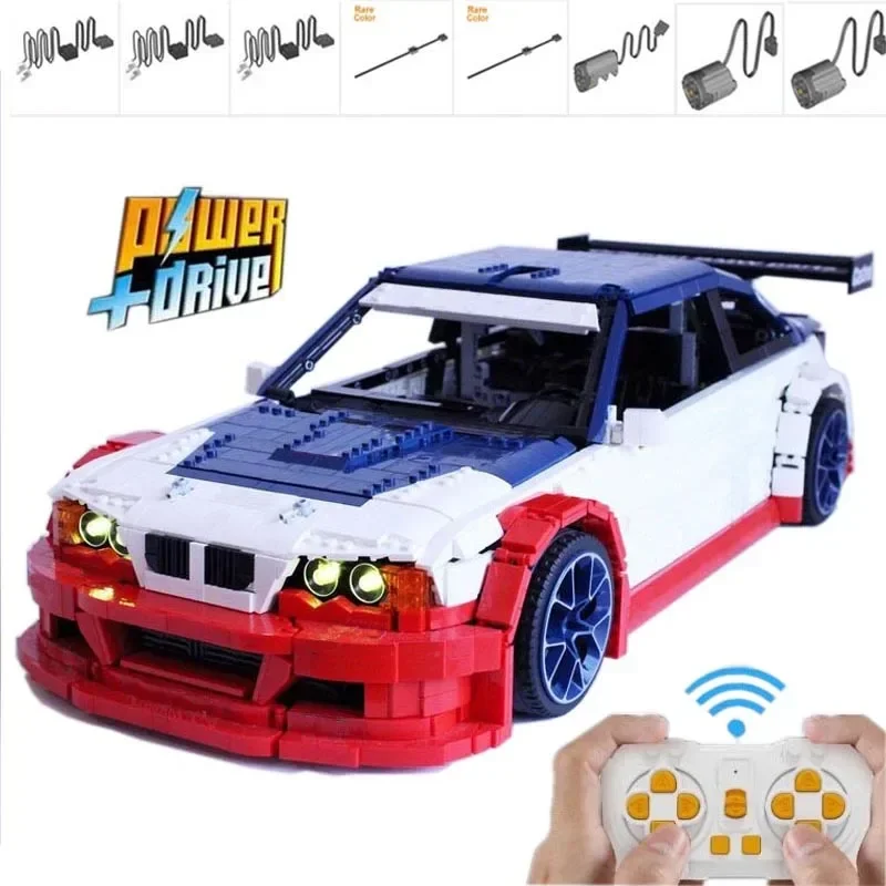 Neue M3 E46 GTR Most Wanted - RC Modell Supercar Racers Fahrzeuge MOC-146520 Bausteine Ziegel Spielzeug Kinder Jungen Geburtstagsgeschenke Image