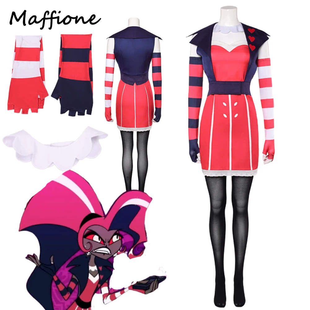 Samt Cosplay TV Hell Inn 2 Kostüm Frauen Fantasia Kleid Kleidung Verkleidung Roleplay Halloween Party Weibliche Karneval Anzüge Image