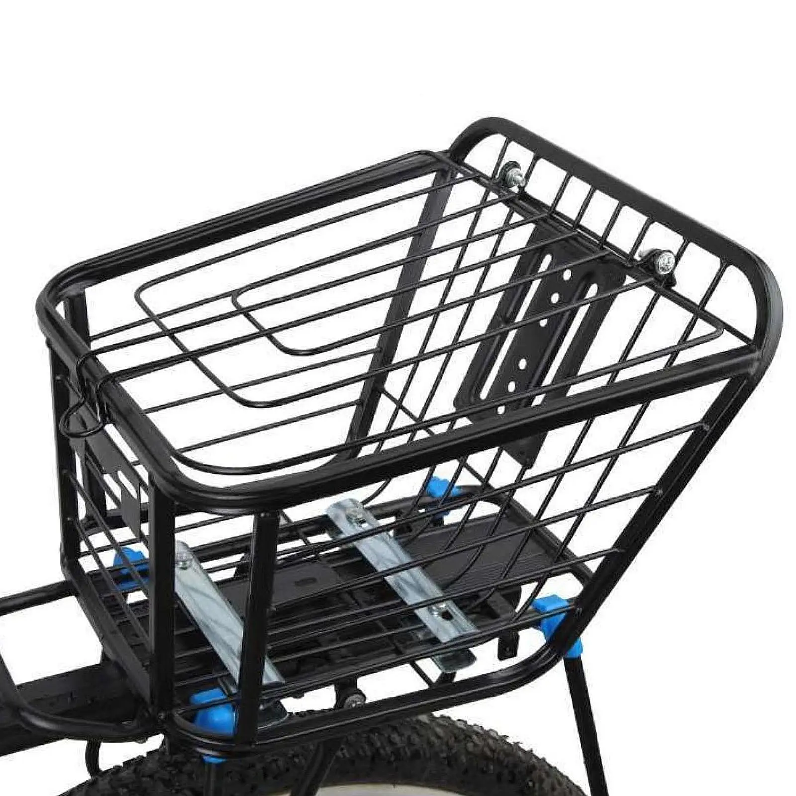 Hinterer Fahrradkorb, vielseitiges Zubehör, schwarzer Frachtkorb, Kleinigkeiten-Organizer für Elektrofahrrad, Reisen, Reiten, Outdoor-Tragen Image