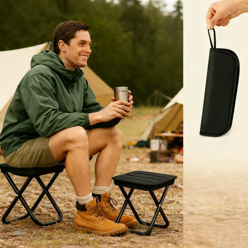 1-teiliger Klapphocker, Campingstuhl, tragbarer Campingstuhl, Reise-Federmäppchen, Angeln, U-Bahn, Hochgeschwindigkeits-Schiene, Klapphocker, Outdoor-Essentials