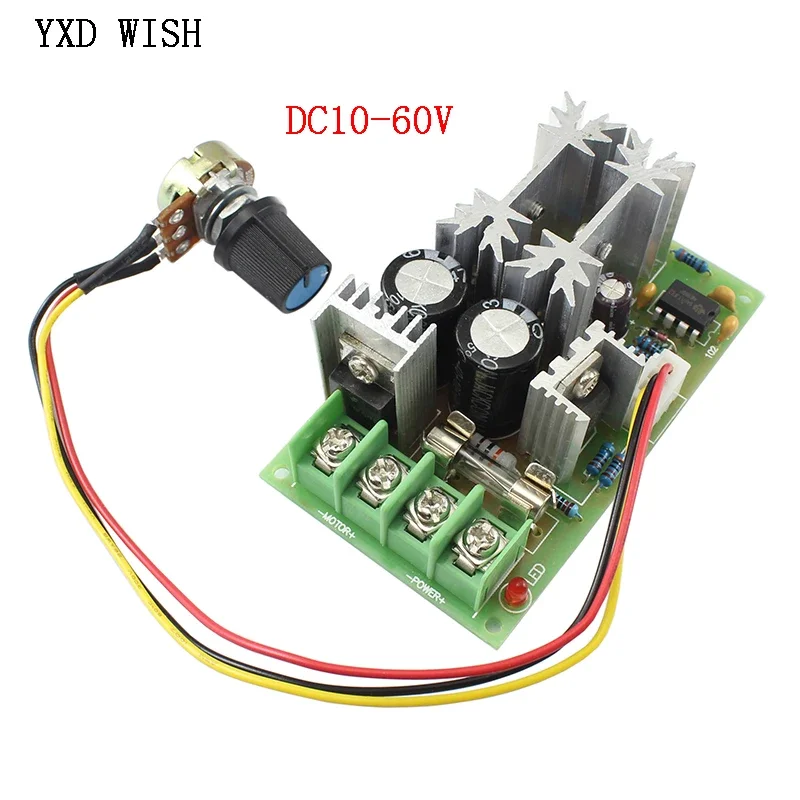 PWM DC Regolatore di Velocità Del Motore Interruttore DC 20A Regolatore di Tensione di Corrente 10-60V PWM Modulo di Azionamento Ad Alta Potenza 60A 12V 24V 36V 48V