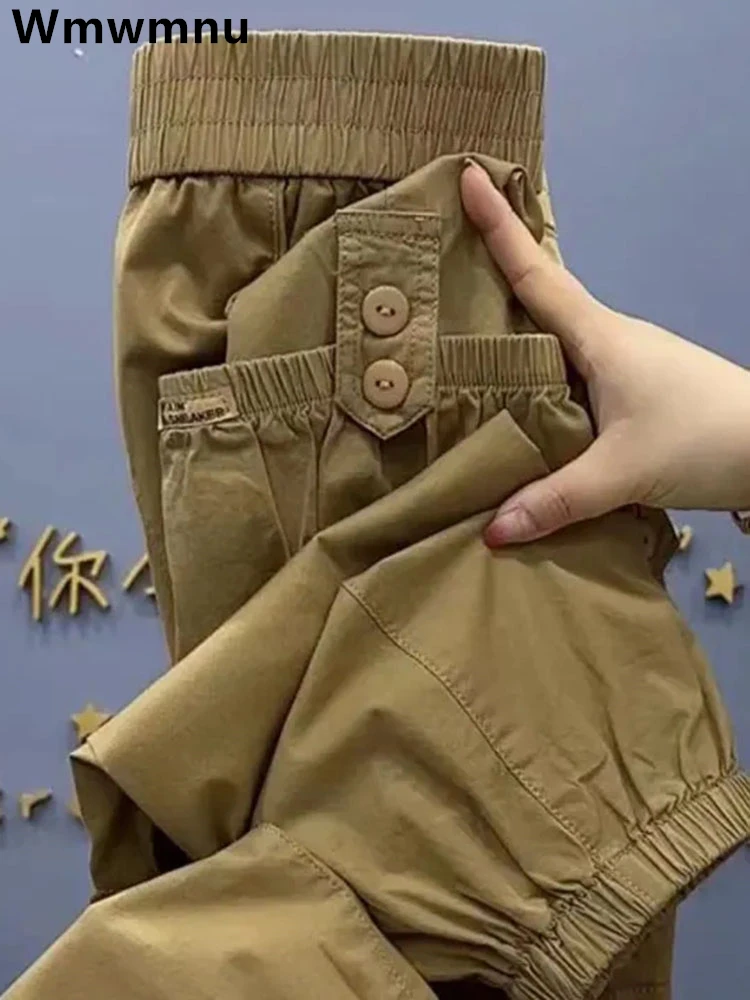Pantalones Cargo Baggy Jogger alla caviglia pantaloni Casual da donna coreani pantaloni Harem a vita alta pantaloni sportivi Oversize 4xl