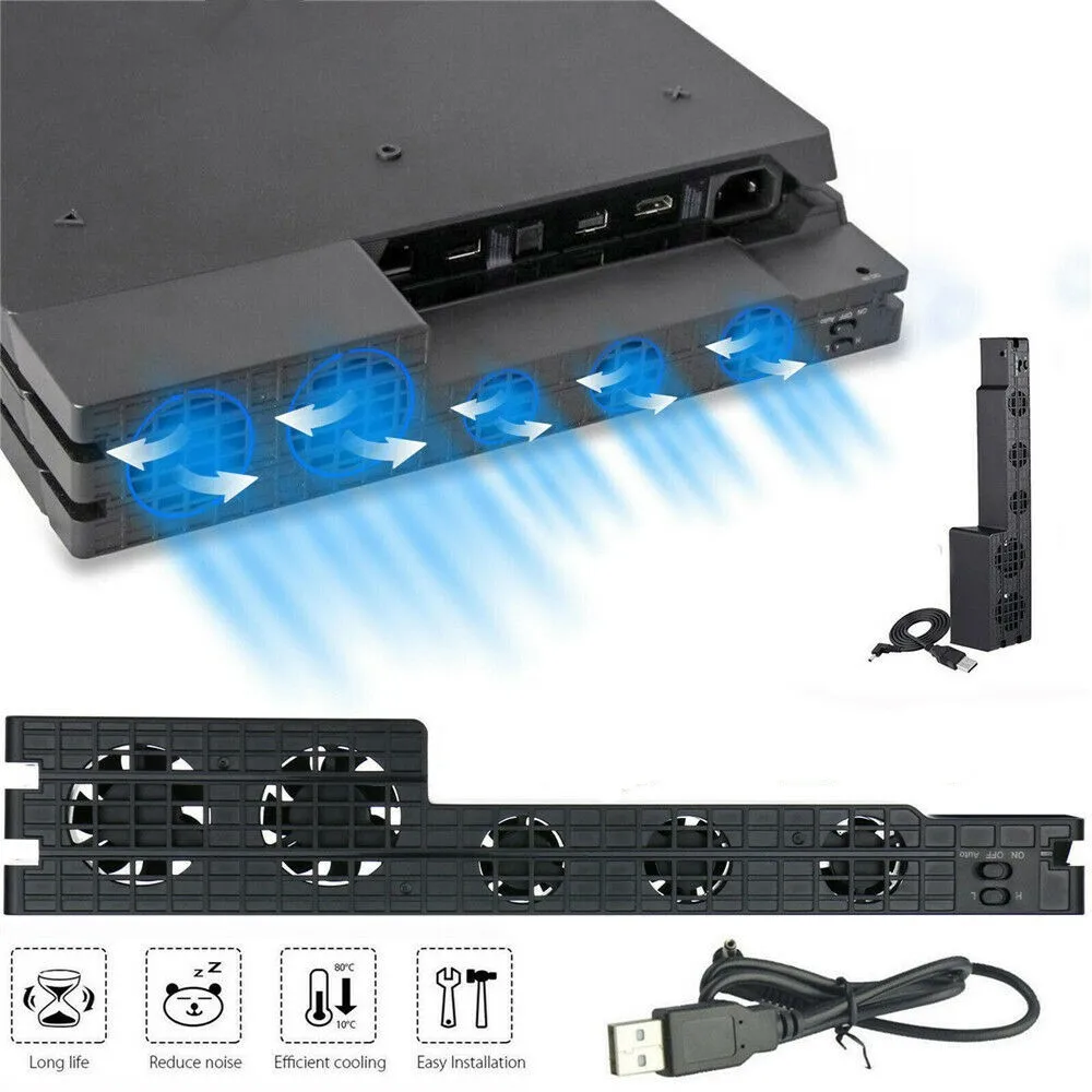 Base Support For Sony Playstation Play Station PS 4 PS4 Pro Slim Stand Control Cooler Cooling Fan Game Console Accessory Holder