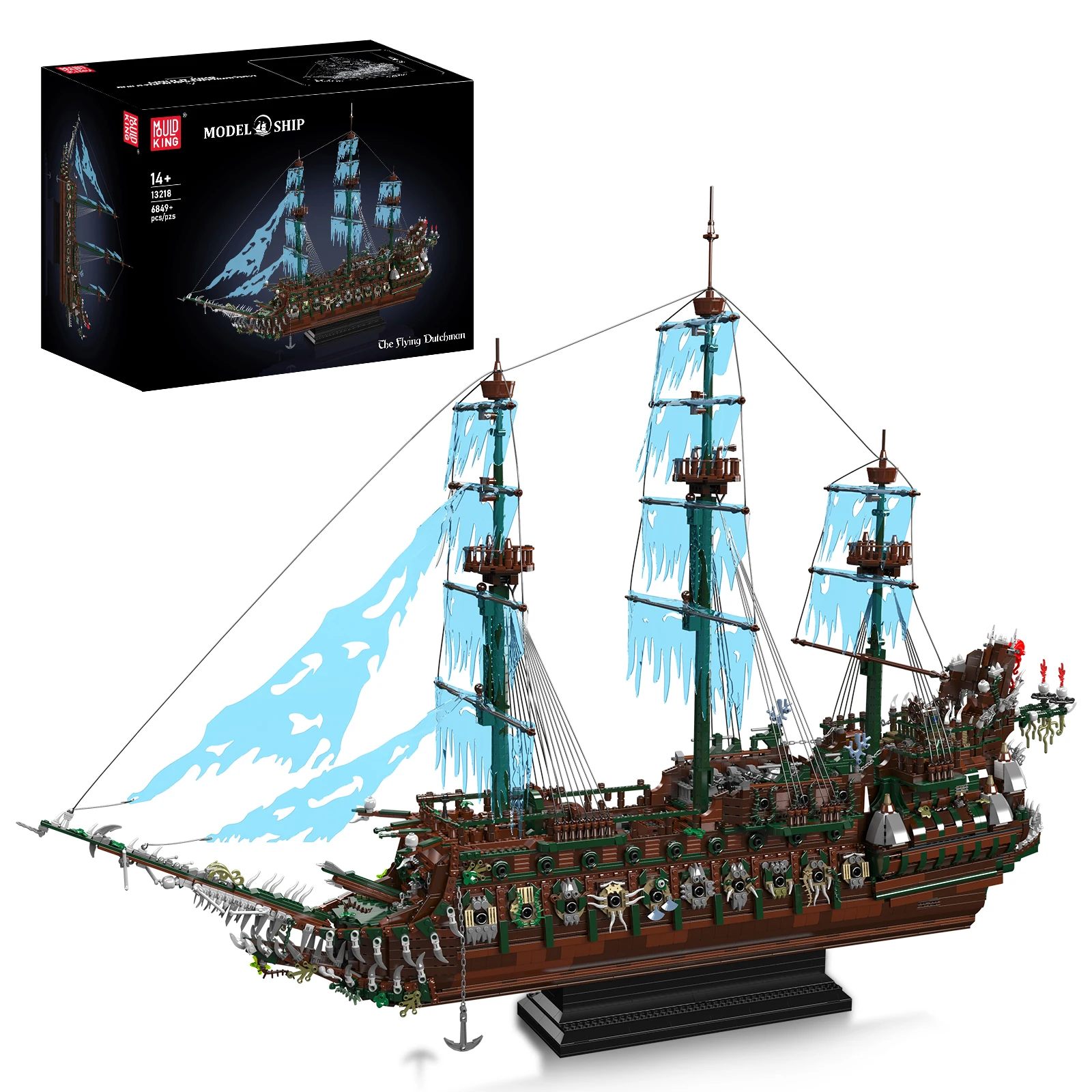 MOULD KING 13218 The Flying Dutchman Piratenschiff Bausteine Geisterschiff Modell Bricks Set Herren Geburtstagsgeschenk Image