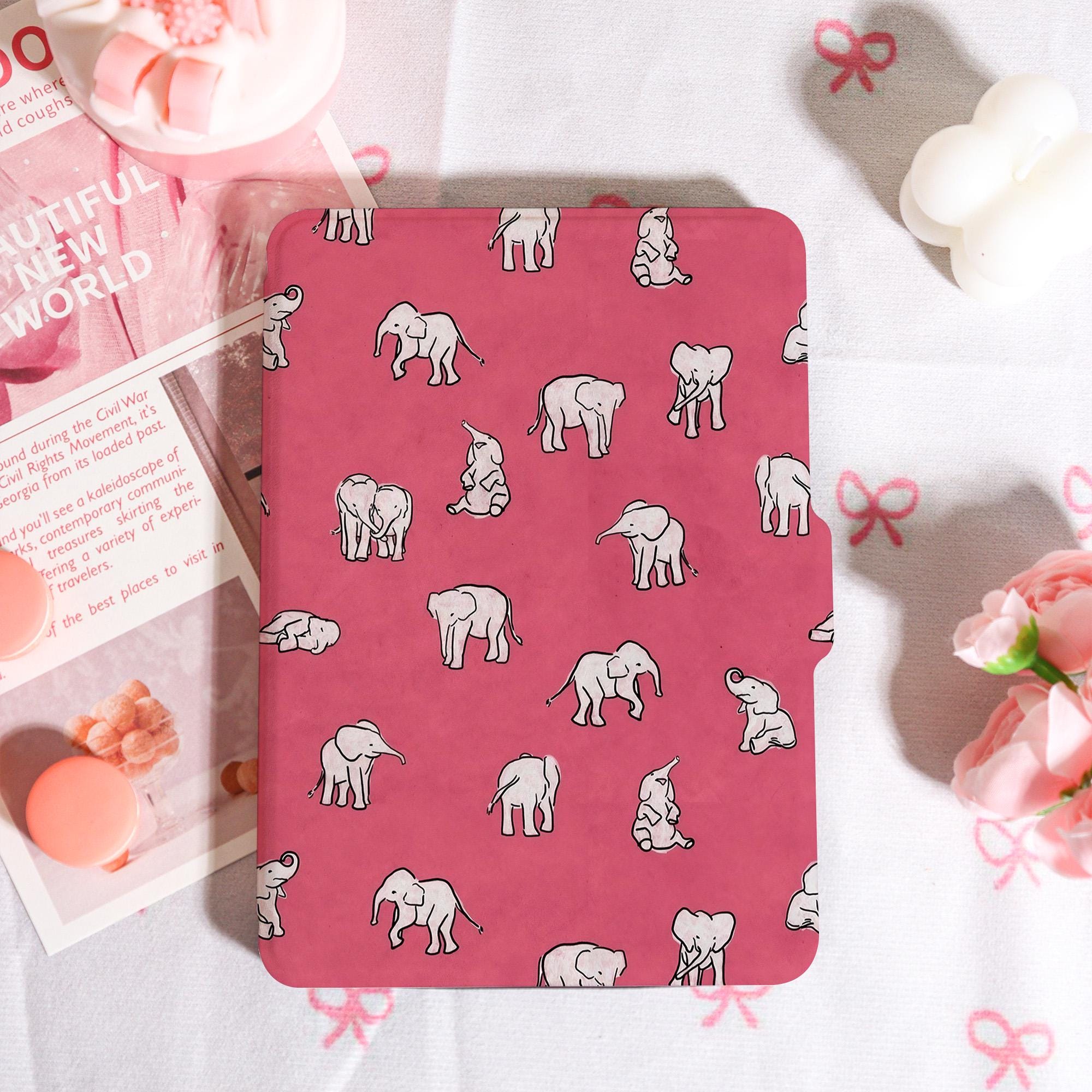 "Custodia Kindle Elephant Pink con cinturino da polso, custodia Kindle 6/6,8/7\", custodia Kindle Paperwhite 12/11/10, Kindle 12/11/10, custodia Kindle"