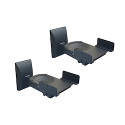 Relaxdays Lautsprecher Wandhalterung, 2 Stück, schwenkbar & neigbar, Boxenhalter, Heimkino, Wohnzimmer, Stahl, schwarz Image