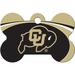 University of Colorado NCAA Bone Personalized Engraved Pet ID Tag, 1 1/2" W X 1" H, Large, Black