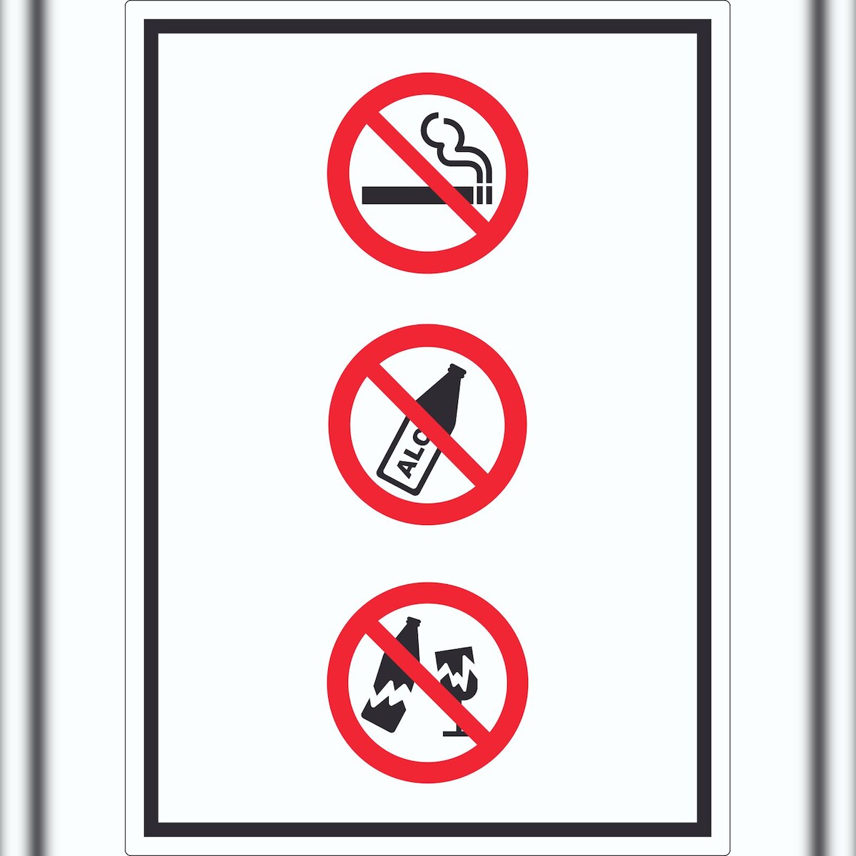 HB-Druck Aufkleber Alkohol Rauchen Glas verboten Symbol A5 (148x210mm) Image