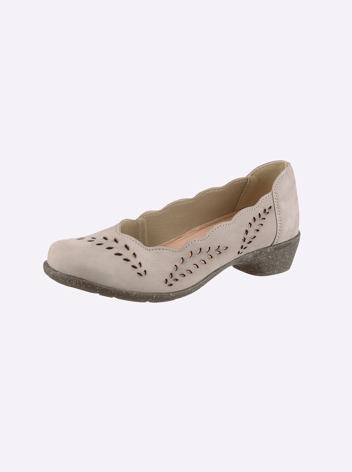 Pumps CASUAL LOOKS, Damen, Gr. 36, beige, Nubukleder, Schuhe Pumps