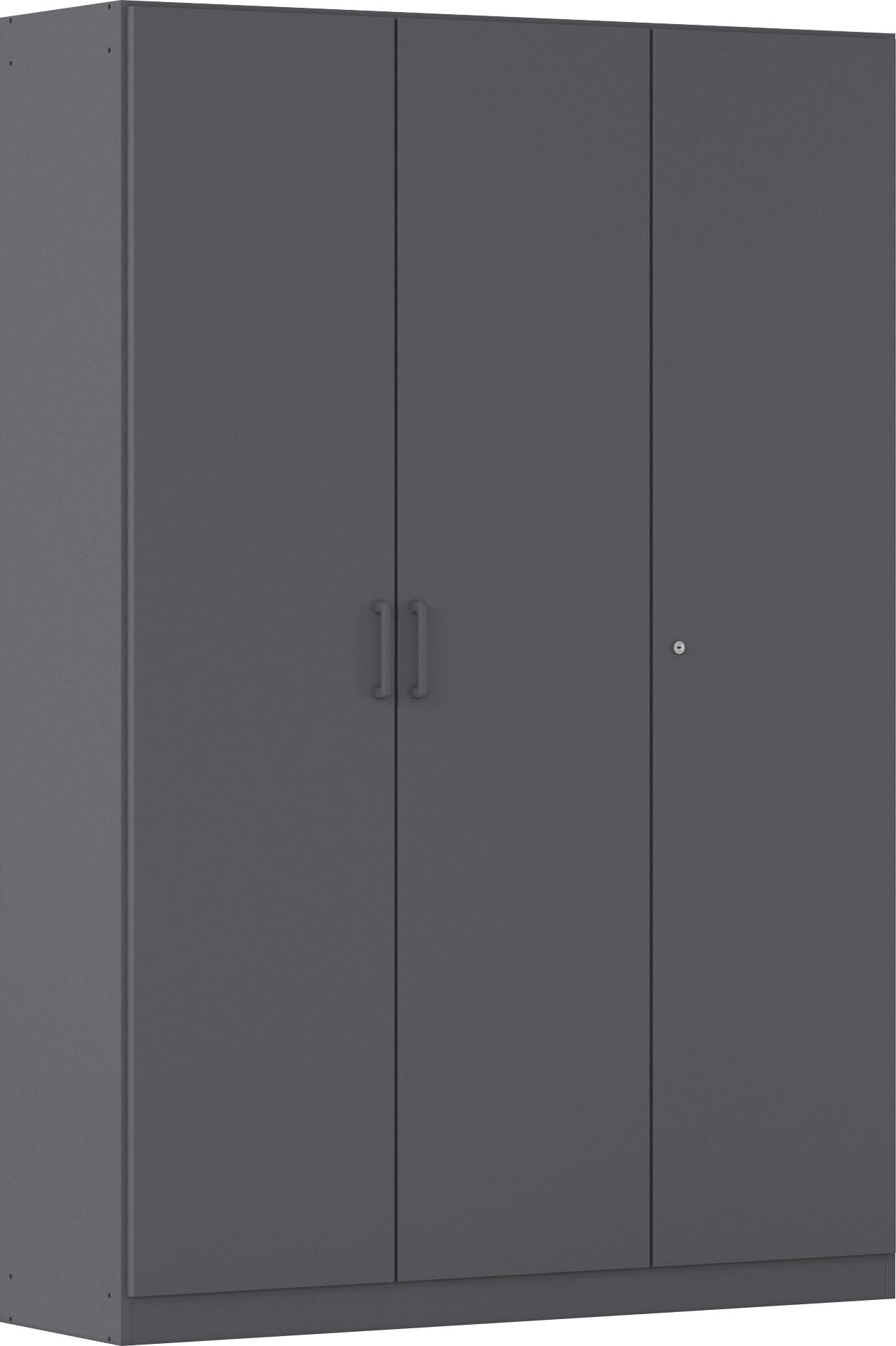 Mehrzweckschrank RAUCH "Garderobe Kleiderschrank Schrank Schuhschrank Putzschrank MINOSA", graumetallic, griffe graumetallic, B:136cm H:197cm T:41cm, Holzwerkstoff, Schränke, Mehrzweckschrank