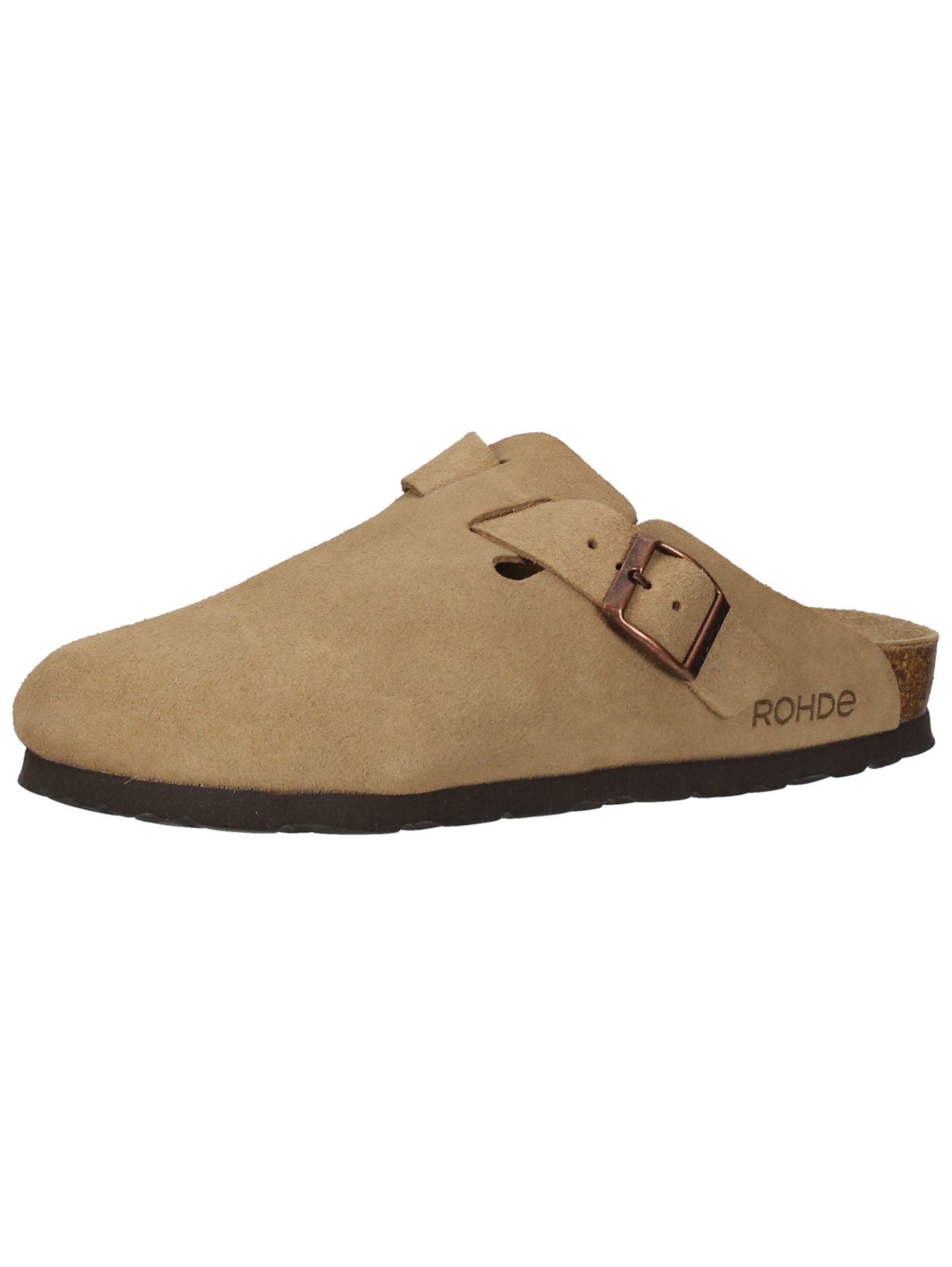 Hausschuh ROHDE "Rohde Hausschuhe Veloursleder", Damen, Gr. 43, natur, Veloursleder, Schuhe Hausschuh