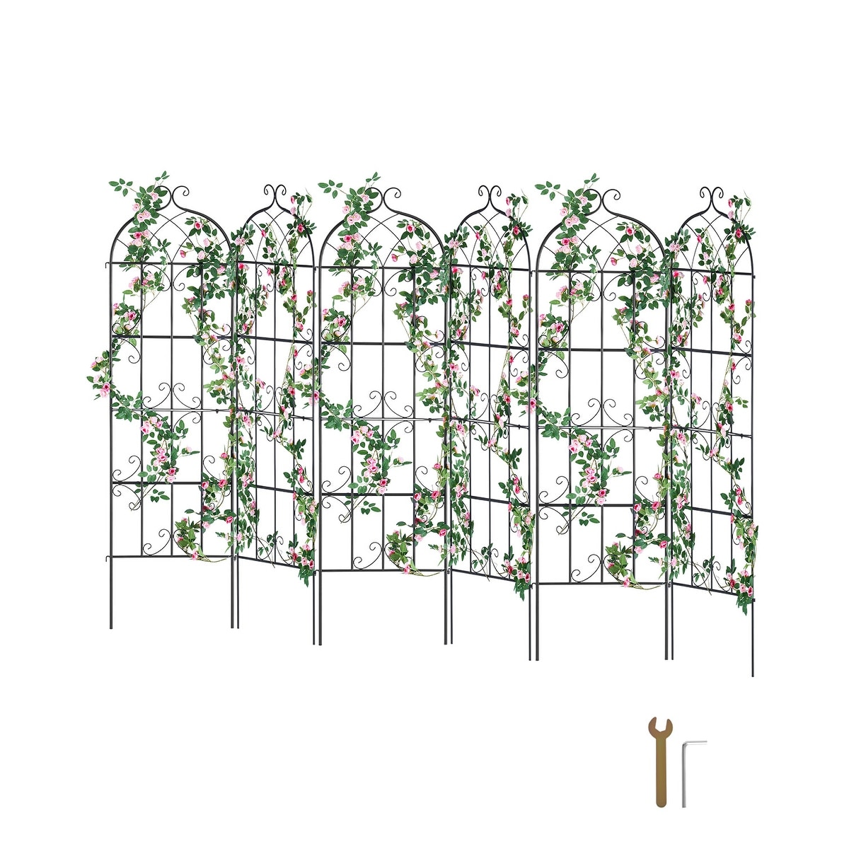 UIMOSO Garden Trellis for Climbing Plants, Rustproof Metal Garden Flower Trellis, Outdoor Climbing Rose Trellis
