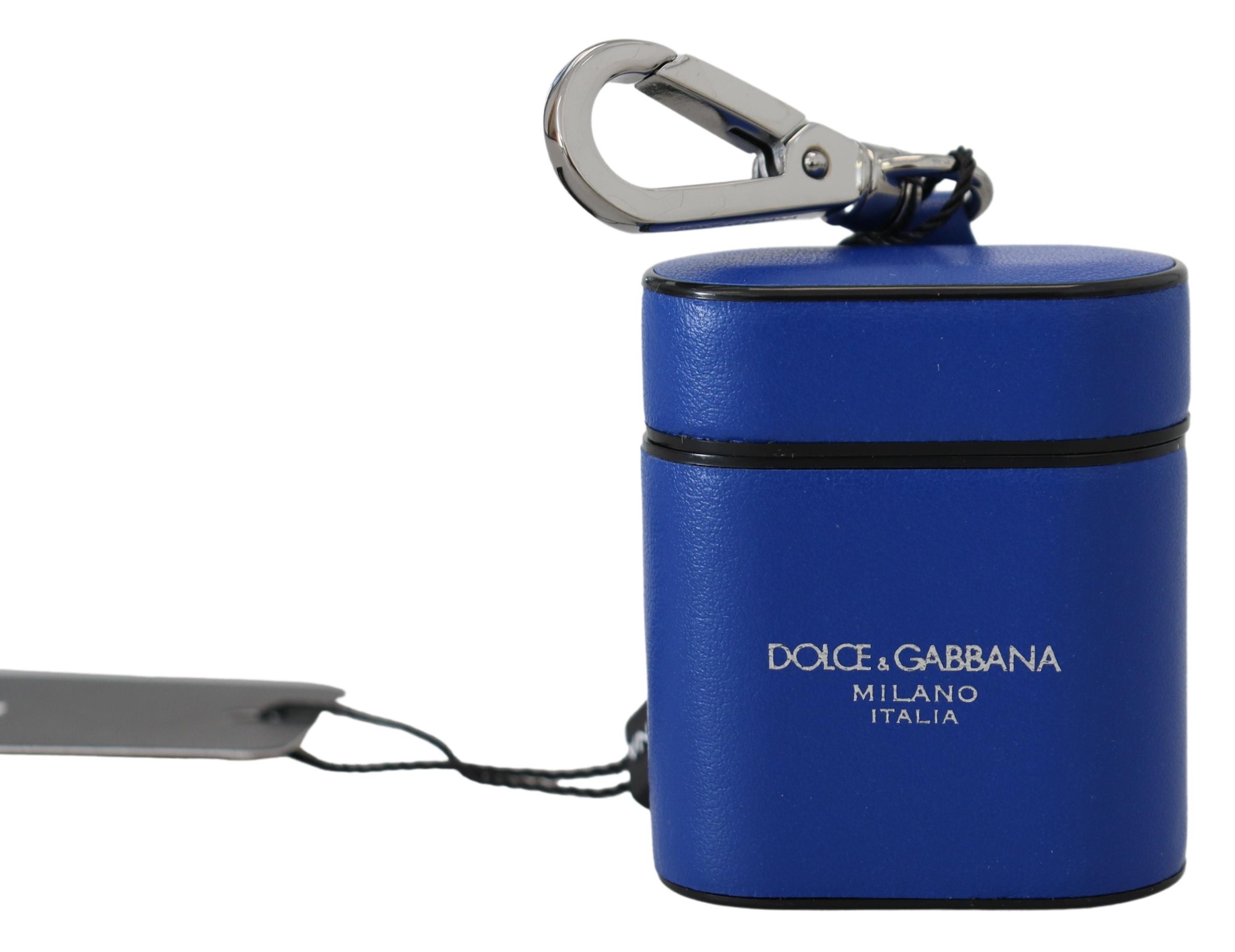 Dolce & Gabbana Elegante Blaue Leder-Airpods-Hülle für Damen Image