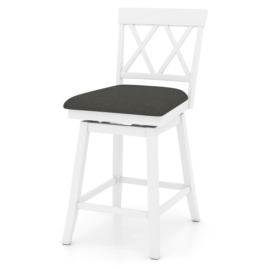 Costway 24 Inch Counter Height Barstools with Backrest and Upholstered Seat Cushion for Kitchen,Dining Room-24 Inch