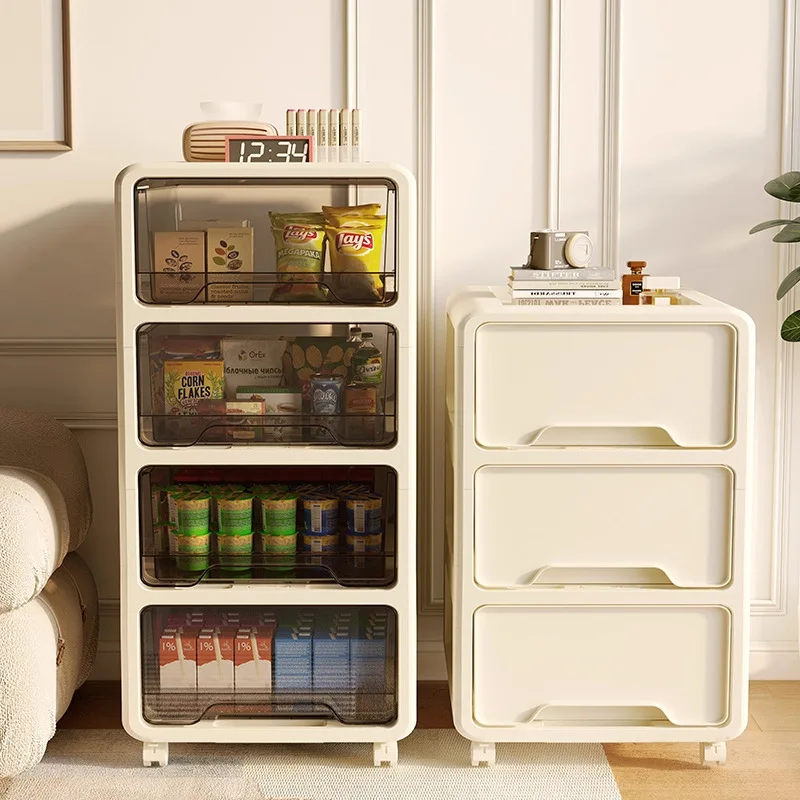 Wohnzimmerschrank, rollende Kunststoffschublade, Aufbewahrungsschrank, Kommode, schlanke Lücke, Badezimmer-Organizer, Snack-Spielzeugtruhe, Möbel