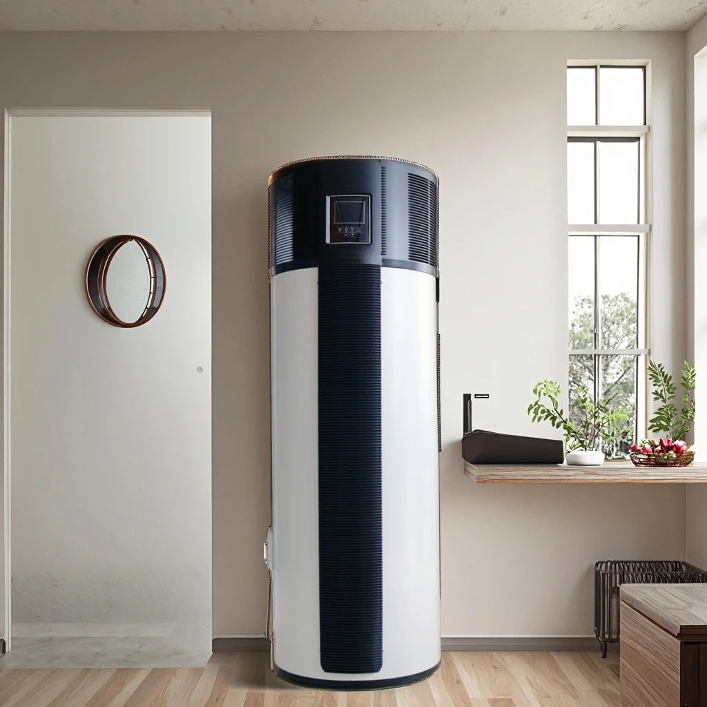 Anzahlung für 200L/300L Warmwasser-Wärmepumpe, integrierte Luft-Wasser-Wärmepumpe aus Edelstahl mit seitlichem Luftstrom. Bitte kontaktieren Sie uns Image