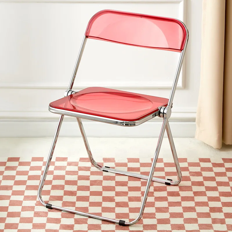 Esszimmerstuhl, transparent, klappbar, industrieller Geisterstuhl, transparenter Acryl-Kunststoff, moderne Küche, Restaurant, Make-up, Fotohocker