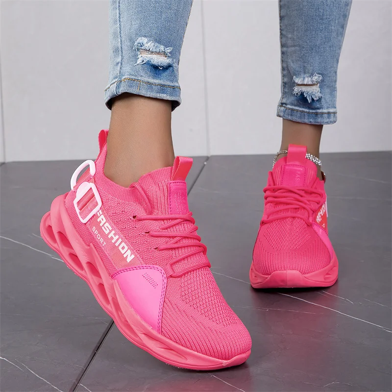 Mode Rosa frauen Laufschuhe Große Größe 46, Leichte Klinge Sport Schuhe Männer Mesh Schuhe Atmungsaktive Wanderschuhe Sneaker Frau