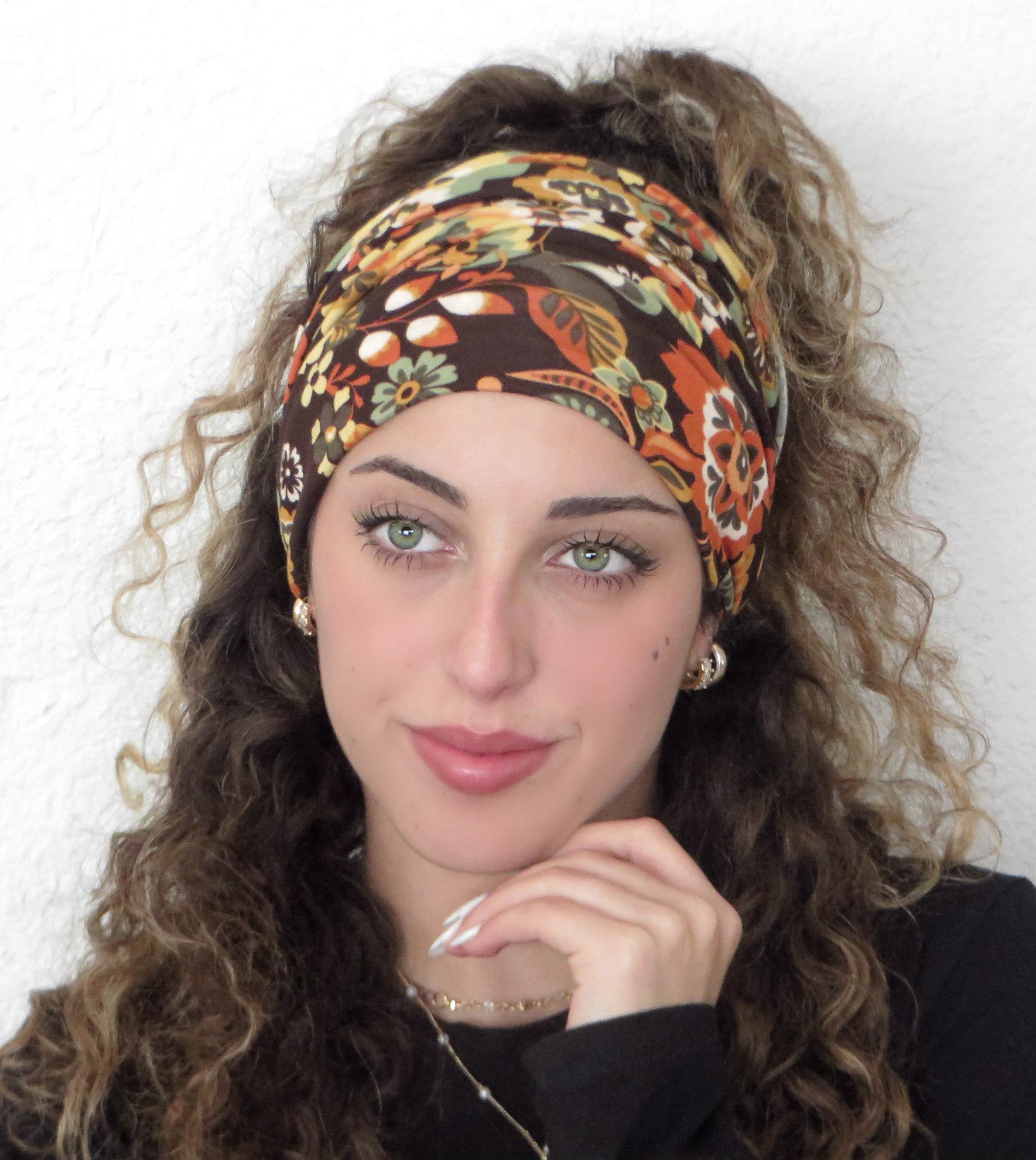 Fascia per capelli Boho, fascia per capelli arricciata, fascia per capelli extra larga, fascia per capelli yoga, fascia per capelli da corsa, fascia p
