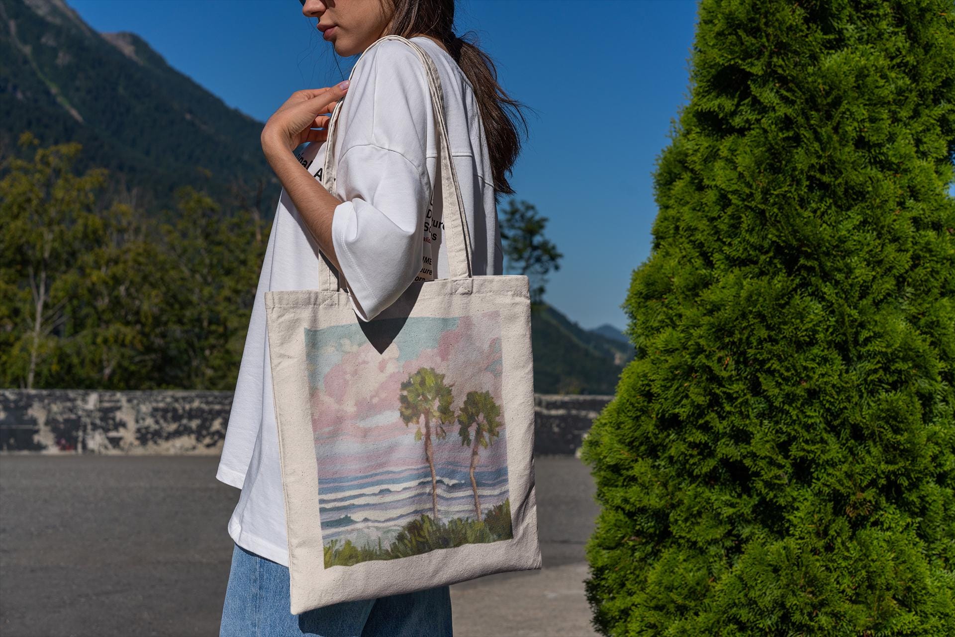 Borsa tote Orange County - Borsa tote estetica, borsa tote, borsa tote carina, borsa di tela, borsa di tela, borsa tote, borsa per libri, borsa della