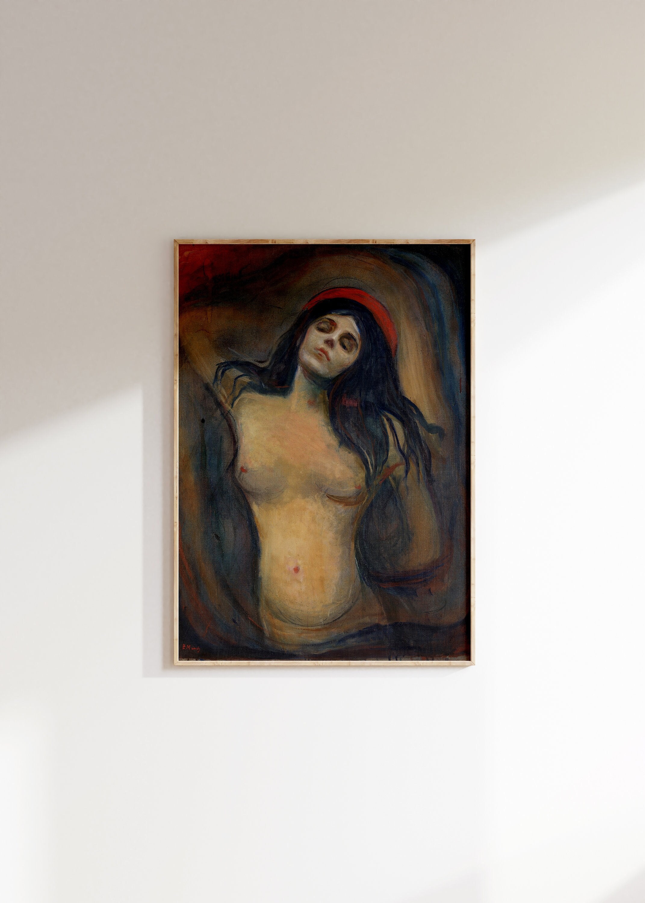 Poster della Madonna di Edvard Munch, stampa di Edvard Munch, poster della mostra, decorazione d'arte da parete vintage della metà del secolo, astratt