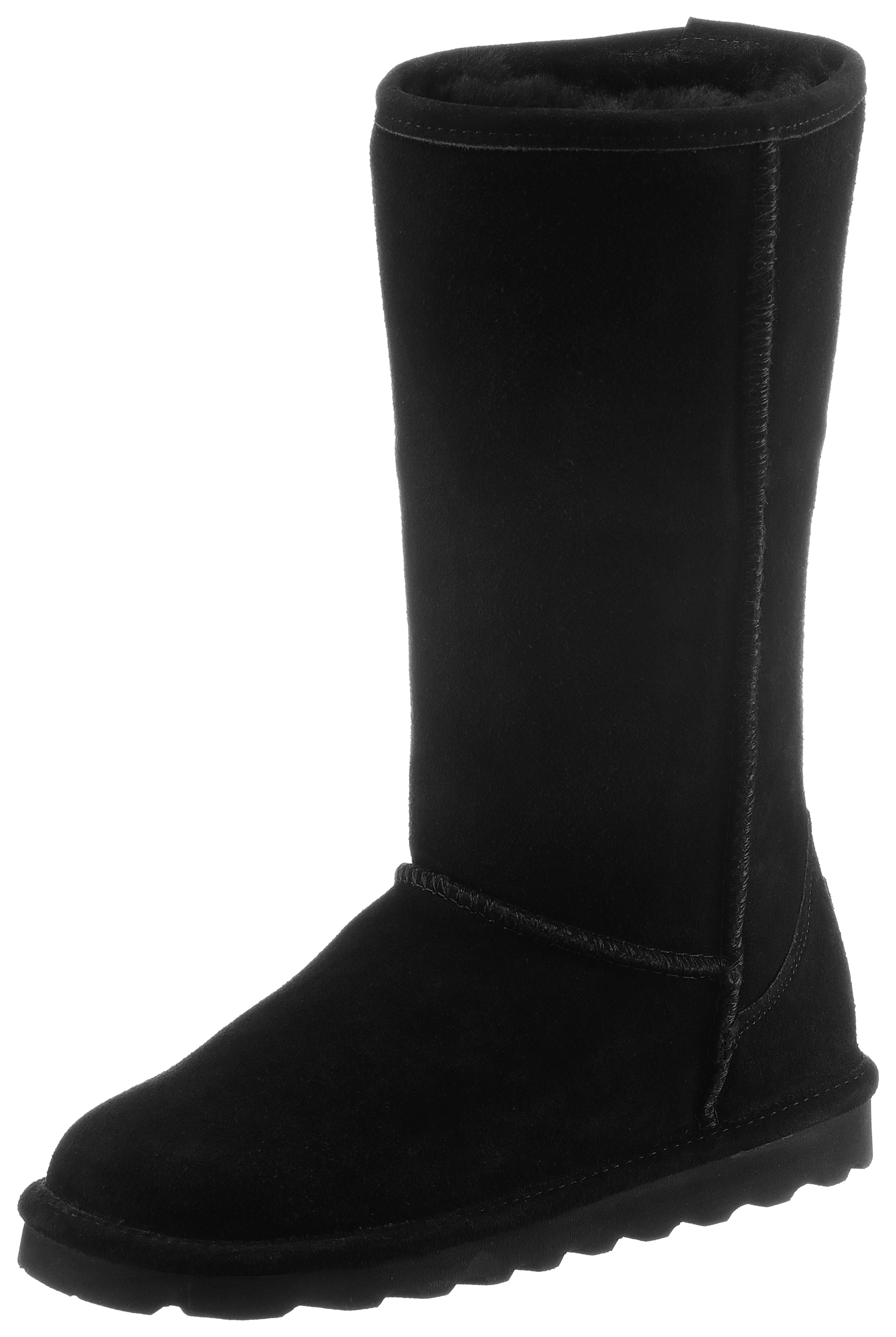 Winterstiefel BEARPAW "ELLE TALL", Damen, Gr. 38, Normalschaft, schwarz, Veloursleder, Schuhe Schlupfstiefel Winterstiefel, Schlupfstiefel mit wasserabweisender Neverwet Imprägnierung
