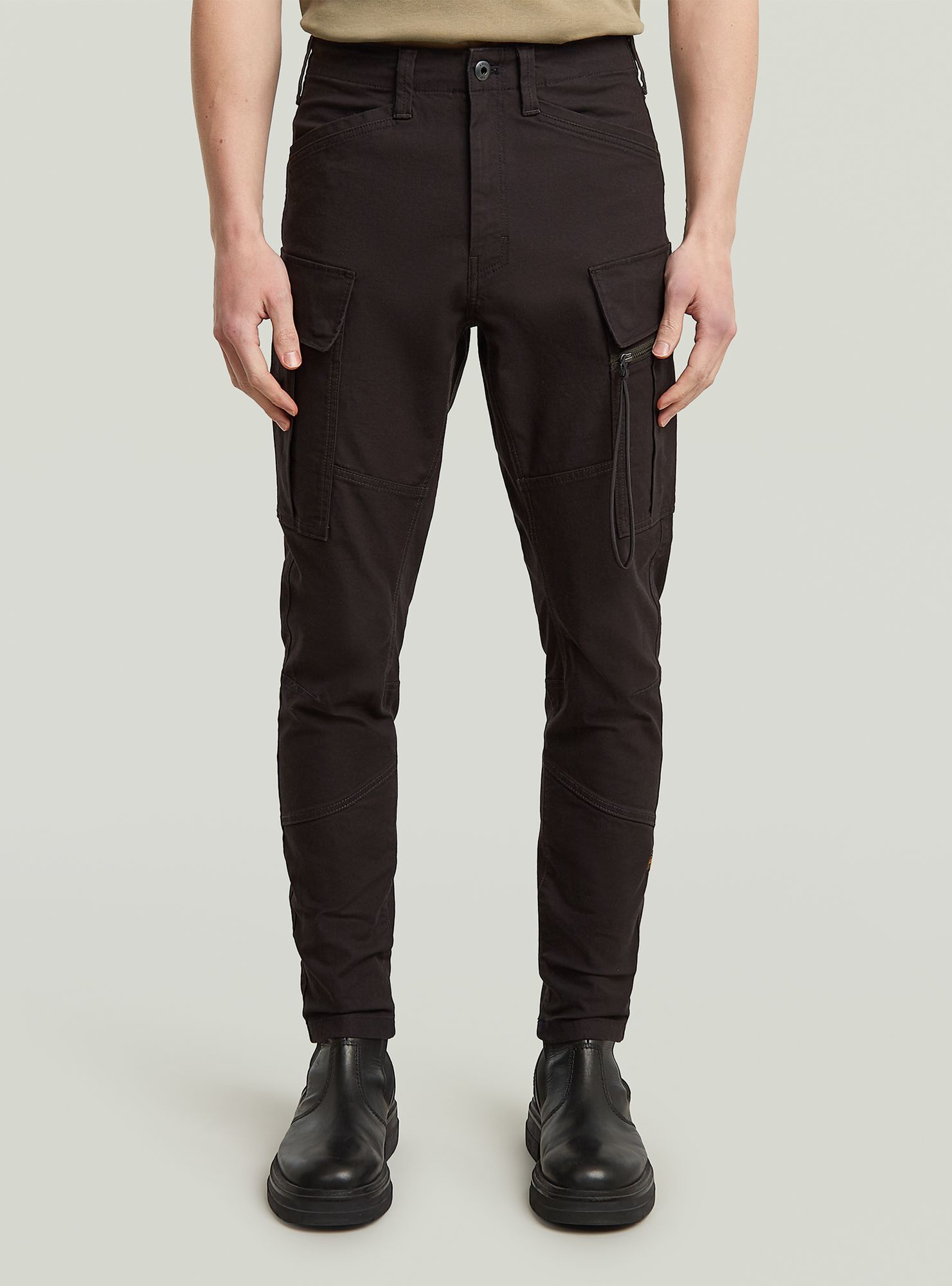 Cargohose G-STAR "Zip Pocket 3D Skinny Cargohose 2.0", Damen, Gr. 33, Länge 34, dk schwarz, Obermaterial: 50% Baumwolle, 48% Baumwolle, 2% Elasthan, Hosen Cargohose