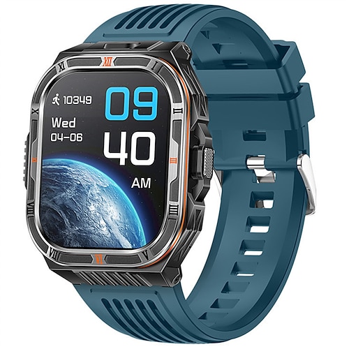 ht38 Outdoor-Sport-Smartwatch, 2,01 Zoll, Bluetooth, Telefonie, KI-Sprachsteuerung, Sport- und Fitnessfunktionen, Kompass, LED-Taschenlampe
