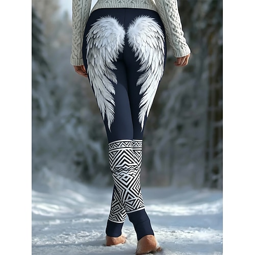 Damen Leggings Gemütliche Leggings Urlaub Vintage Ethno-Stil Volle Länge Hohe Taille Grafik Drucken Bequem Hohe Elastizität Lässig Täglich Urlaub Navy-Blau Dunkellila Schwarz Olive Frühling Herbst Image