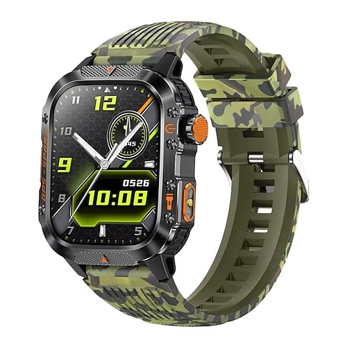 HT36 Herren-Smartwatch mit integriertem GPS, Kompass, Höhenmesser, 5 ATM wasserdicht, Herzfrequenzmessung, kabelloser Anruffunktion, AMOLED-HD-Display und sportlichem Design