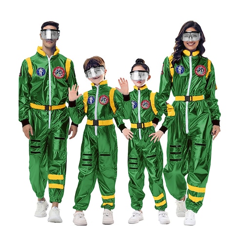 Paare Astronaut Karneval Ausgefallene Kostüme Overall Onesies Cosplay Kinder Erwachsene Unisex Halloween Karneval Party Leistung Verkleidung für Schulveranstaltungen Einfaches Karnevalskostüm Image
