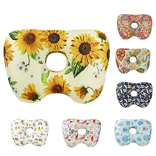 Ohrlochkissen aus PP-Baumwolle mit langsamer Rückstellkraft, sonnenblumenförmiges Ohrstützkissen für Seitenschläfer, komfortables Ohrlochkissen für eine bessere Schlafhaltung Image