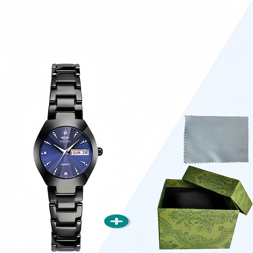 Diese Damen-Quarzuhr ist modisch, lässig und elegant zugleich und verfügt über eine digitale Strass-Skala sowie ein Zifferblatt mit Leuchtmasse und Doppelkalender – die perfekte Geschenkidee für Image