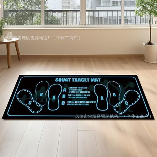 Läufermatte, Gesäßmuskeltrainingsmatte, Kniebeugenmatte, Kettlebell-Gewichtheben-Antirutschmatte für das Heim-Fitnessstudio Image