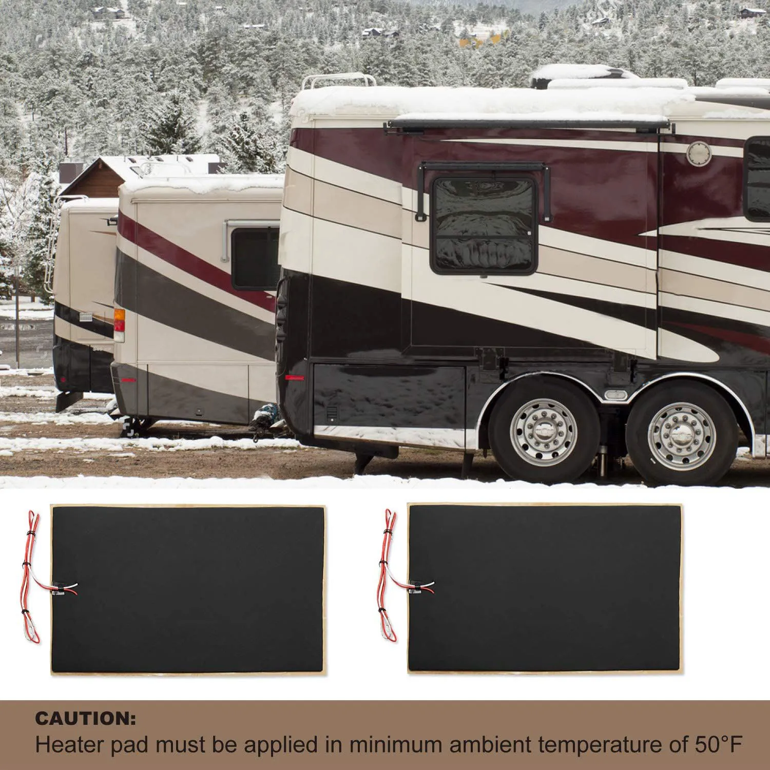 2 stücke RV Tank Heizung Pad Winter Wärme Wasser Tank Schaum Heizung Pad Mit Automatische Thermostat Control Caravan RV Zubehör Image