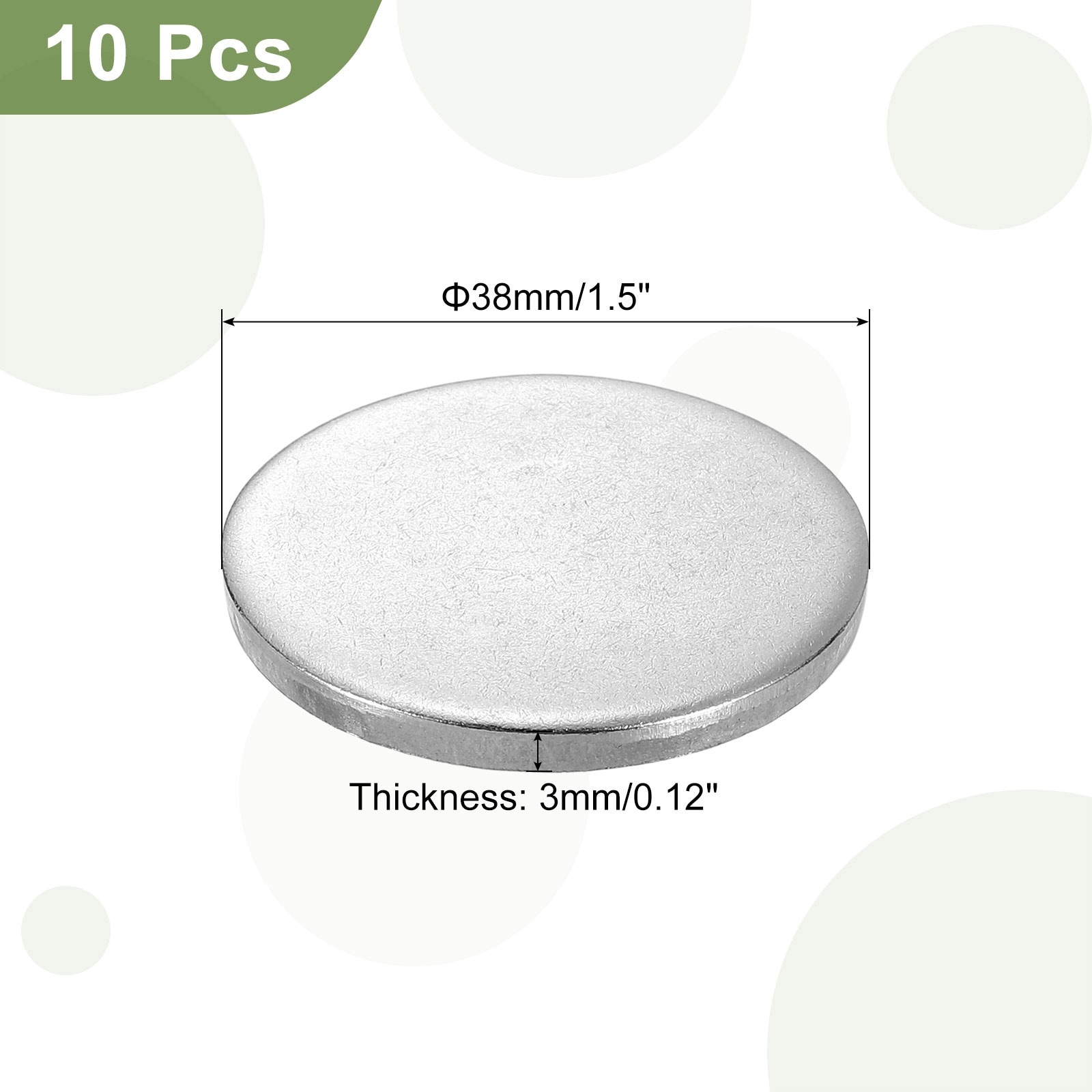 Stainless Steel Disc, Stainless Steel Flat Round Sheet Blank Round Circle Plate for Crafts Metal Stamping and Jewelry Making