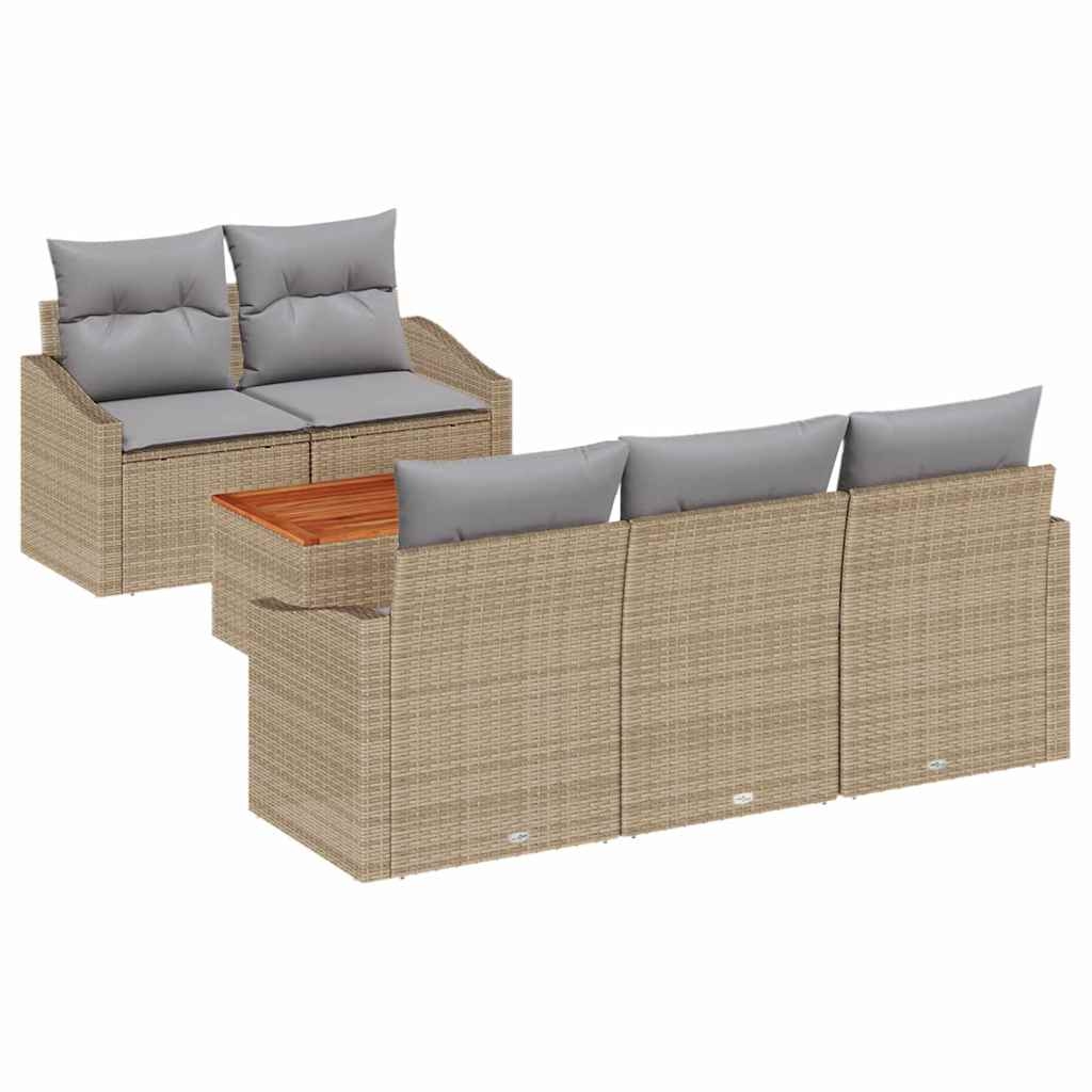 vidaXL Garten-Sofa-Set 6 pcs Beige und Hellgrau Image
