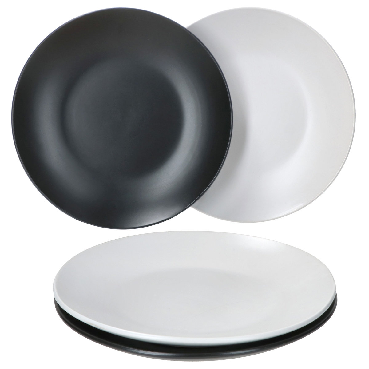 4er Set Kuchenteller Nero Bianco weiß & schwarz Image