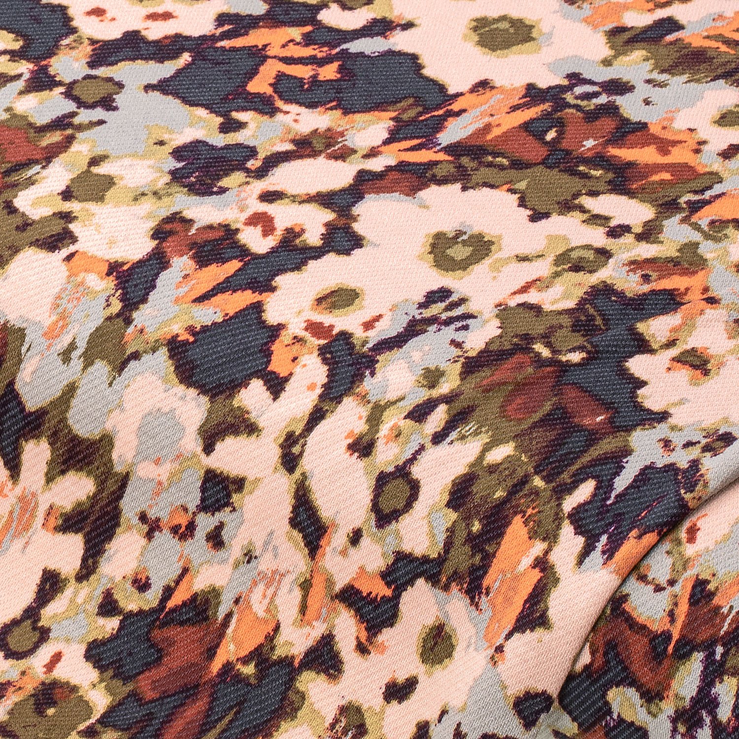 Stretch-Blusenstoff „Blumen“, braun-color