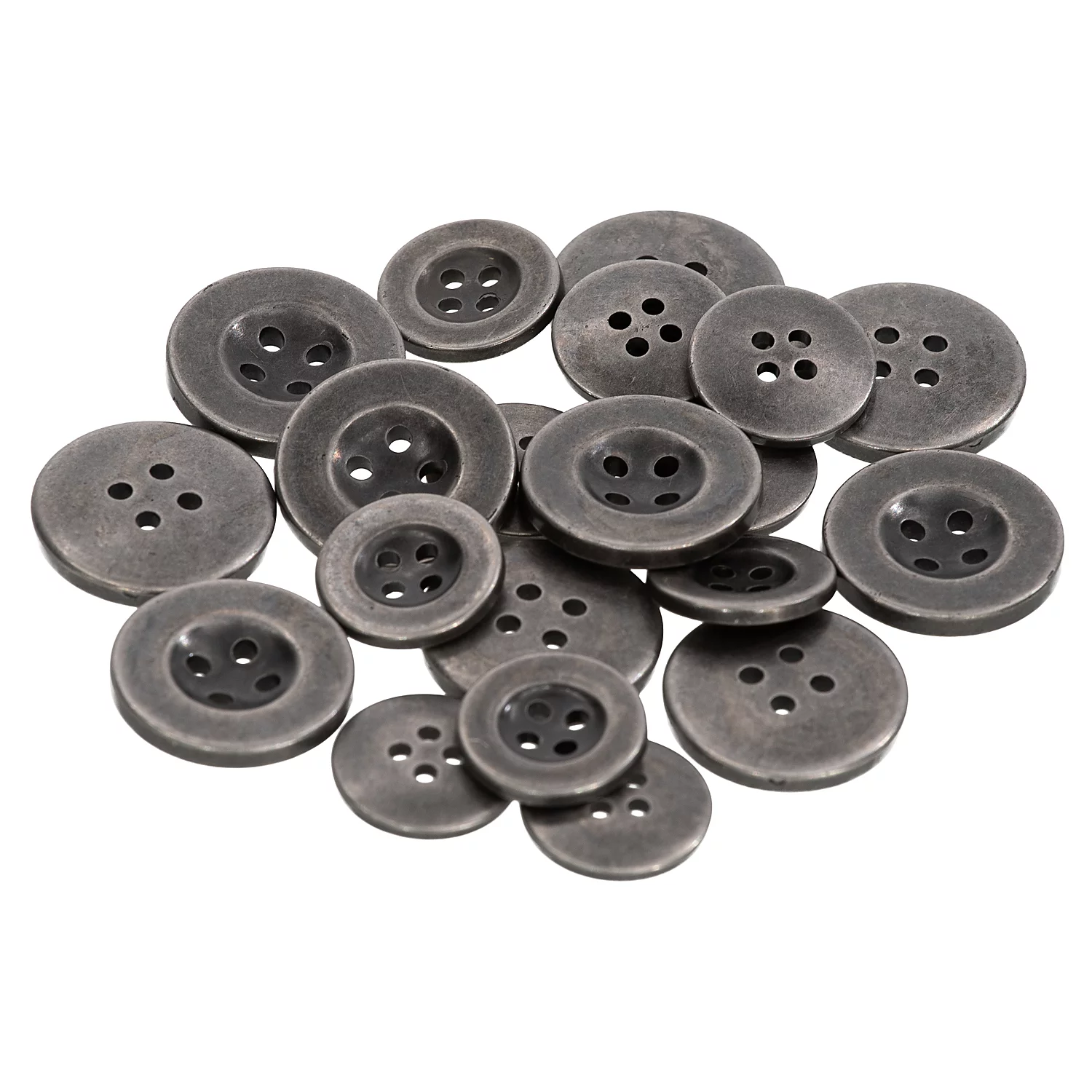 buttinette Jeansknöpfe in Metalltoptik, grau, Größe: 18 + 23 mm, Inhalt: 20 Stück Image